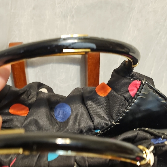 Lulu Guinness Black Bag with Colorful Polka Dots And Playful Bow - 2013 - Picture 4 of 10